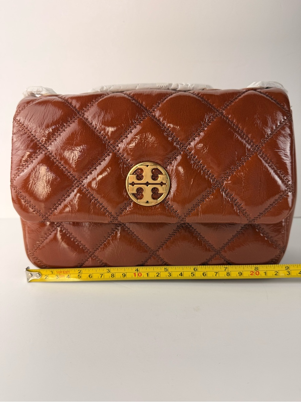 Tory Burch Willa Shine Small Quilted Shoulder Bag Java $645 - Picture 15 of 16